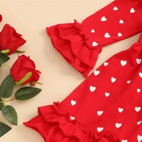 img 1 attached to 👗 Toddler Baby Girl Love Heart Print Dress: Princess Long Sleeve Ruffles Skirt Tutu Outfits