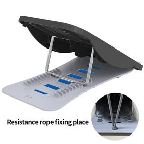 img 3 attached to 🔸 QyWyII Back Stretcher: Multi-Level Massager with Resistance Rope, Wheels, and Lumbar Support for Home Workout and Back Pain Relief (Gray & Black)