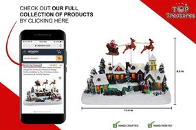 img 1 attached to 🦌 Captivating Animated Santa & Reindeer Sleigh Christmas Village: Pre-lit, Musical Delight for Christmas Indoor Decor & Holiday Displays