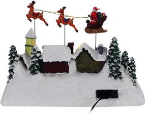 img 2 attached to 🦌 Captivating Animated Santa & Reindeer Sleigh Christmas Village: Pre-lit, Musical Delight for Christmas Indoor Decor & Holiday Displays