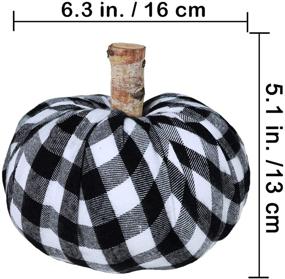 img 1 attached to 🎃 Charming Set of 3 Faux Rustic Farmhouse Decorative Pumpkins: Foam, Fabric, and Velvet Pumpkins in Black & White Buffalo Check Pattern – Perfect for Fall, Halloween, Thanksgiving, Table, Mantel, and Kitchen Decor