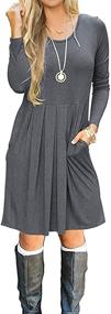 img 4 attached to AUSELILY Womens Sleeve Pleated Pockets Women's Clothing for Dresses