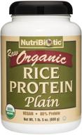 🌱 nutribiotic certified organic plain rice protein: low carb, vegan, kosher, keto-friendly, chemical-free, gmo/gluten-free, easy-to-digest 21oz protein powder logo