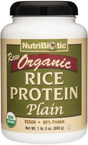 img 4 attached to 🌱 NutriBiotic Certified Organic Plain Rice Protein: Low Carb, Vegan, Kosher, Keto-Friendly, Chemical-Free, GMO/Gluten-Free, Easy-to-Digest 21oz Protein Powder