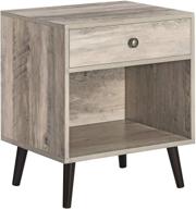 vasagle nightstand end table compartment 22 8 inches rustic brown ulet71bx logo