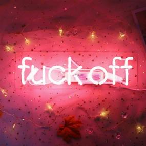 img 3 attached to 🖕 Pink Neon Light Sign – Real Glass Neon Signs that Say 'Fuck Off' for Wall Decor in Bedroom, Room, Party, Christmas, Halloween