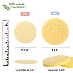 img 1 attached to 🧽 Compressed Facial Sponges for Daily Cleansing & Exfoliating - 50-Count, 100% Natural Cellulose Spa Sponge to Remove Dead Skin, Dirt & Makeup