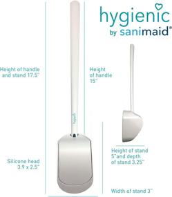 img 3 attached to 🚽 So-Mine Hygienic Sanimaid Toilet Brush and Floor Stand Set - Deep Cleaning, Prevents Dirt Buildup, Dripless, Flexible Handle, White/Grey