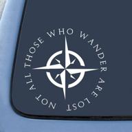 🌳 lotr sticker decal - not all those who wander are lost - bargain max decals - 5" - white - for notebook, car, laptop logo