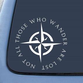 img 1 attached to 🌳 LOTR Sticker Decal - Not All Those Who Wander are Lost - Bargain Max Decals - 5" - White - for Notebook, Car, Laptop