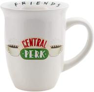 silver buffalo friends central perk logo mug - wide rim ceramic, 16oz, white logo