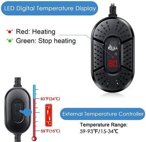 img 2 attached to 🐠 AQQA Submersible Fish Tank Heater – Intelligent LED Display, External Thermoregulation – Ideal for Betta Fish Tank, Turtle Tank – Available in 15W, 25W, 50W, 75W, 100W