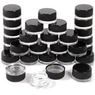 30-pack of 0.24 oz clear glass 💄 jars with black lids - ideal for cosmetic use logo