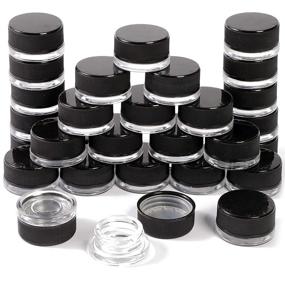 img 4 attached to 30-Pack of 0.24 oz Clear Glass 💄 Jars with Black Lids - Ideal for Cosmetic Use