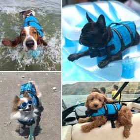 img 1 attached to HOTGOL Adjustable Dog Life Jacket with Reflective Stripes - Safety Vest for Small, Medium, and Large Dogs - Swimming Coat