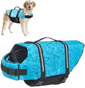 img 4 attached to HOTGOL Adjustable Dog Life Jacket with Reflective Stripes - Safety Vest for Small, Medium, and Large Dogs - Swimming Coat