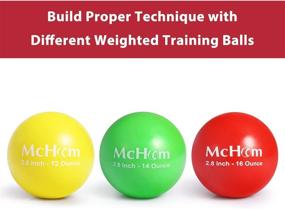 img 3 attached to 🏋️ McHom Weighted Baseball/Softball Set for Effective Batting, Hitting, and Pitching Training - Durable PVC Shell, 12oz to 20oz, 3pcs