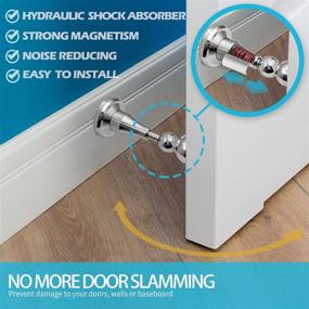 img 3 attached to 🚪 Neoera Magnetic Door Stopper: Advanced Hydraulic Shock Absorption, Soft-Catch Magnetic Hold, Premium 304 Stainless Steel - Heavy Duty, Anti-Rust Wall Mount 1Pack