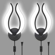 set of 2 trlife modern wall sconces: plug in sconces 12w in 6000k cool white, acrylic wall sconce lighting with 6ft plug in cord, on/off switch on cord - 2 pack логотип