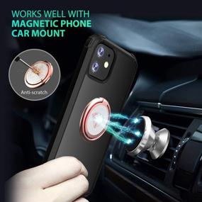 img 1 attached to Держатель кольца для телефона с подставкой для пальца: A-Maker 360° вращения металлический кольцевой держатель для телефона - Gun Black