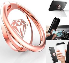 img 4 attached to Держатель кольца для телефона с подставкой для пальца: A-Maker 360° вращения металлический кольцевой держатель для телефона - Gun Black