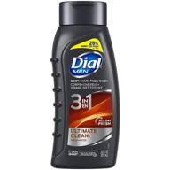 💪 dial men 3in1 body, hair and face wash, ultimate clean: get the best value with pack of 4, 20 fl oz each! logo