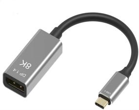 img 4 attached to 🔌 CABLEDECONN USB C to DisplayPort 1.4 8K Cable: 8K@60Hz, 4K@144Hz Male to Female Converter - Thunderbolt 3 to DisplayPort Adapter (25CM)