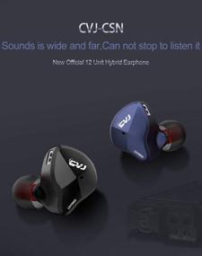 img 3 attached to CVJ CSN In-Ear Earphones, 5BA 1DD Over Ear Earbuds - Newest Monitor In-Ear Earbuds Earphones with Noise Cancelling, Wired Ear Buds - Balanced Armature Dynamic Driver Hybrid Headphones (Black, No Mic)