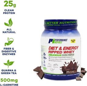 img 3 attached to 🏋️ Performance Inspired Diet & Energy Ripped Whey Protein - High Protein Blend - Enhanced Formula with 500mg L-Carnitine – Leucine – Digestive Enzymes – Choline - Gluten-Free – Low Sugar - Dark Chocolate