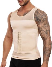 img 4 attached to 👕 MOLUTAN Men's Compression Shirt: Ultimate Slimming Body Shaper Vest - Tummy Control Tank Top for Men