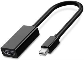 img 4 attached to 🔌 Адаптер Mini DisplayPort к HDMI QCEs: идеально подключает MacBook Air/Pro, iMac, Surface Pro к телевизору/монитору/проектору черного цвета.