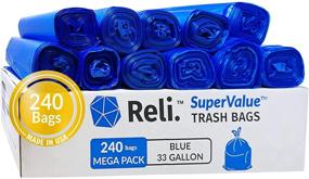 img 4 attached to 🗑️ Reli. SuperValue 33 Gallon Recycling Bags - 240 Count, Bulk - Blue Trash Bags 30-33 Gallon - Made in USA, Blue Recycling Bags 33 Gallon - 30, 33, 35 Gal Capacity