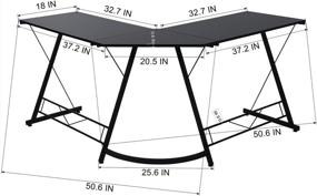 img 3 attached to 🎮 CozyCasa L Shaped Gaming Desk: Stylish Corner Table PC Desk for Home Office, with Sturdy Metal Legs