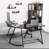 🎮 cozycasa l shaped gaming desk: stylish corner table pc desk for home office, with sturdy metal legs logo