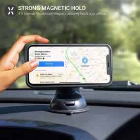 img 3 attached to 📱 Olixar Magnetic Car Phone Holder: Sturdy & Easy-to-Use Olixar Windscreen/Dashboard Mount with Bonus Magnetic Stickers - Universal Compatibility