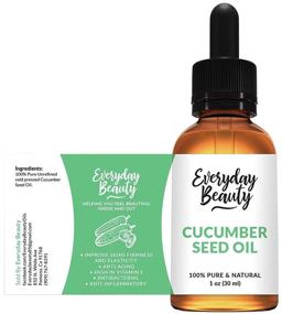 img 4 attached to 🥒 Cucumber Seed Oil - 100% Pure Unrefined Luxury Oil in 1oz Glass Bottle & Dropper - Cold Pressed & All Natural for Face, Skin, and Hair - DIY Cosmetics - Premium Quality at Bulk Price
