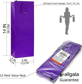 img 1 attached to 🎁 Allgala 12PK Value Premium Solid Color Paper Gift Bags in Wine-Purple-GP50086 - Perfect for Festive Celebrations and Gifting