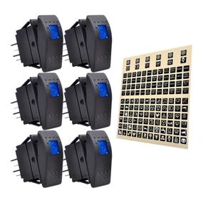 img 4 attached to 🚗 eFuncar 6Pcs 12V 24V Toggle Switch: Waterproof LED Blue Lighted Rocker Switches for Car, Truck, Marine Auto, Motorcycle - Including Sticker Label Sheet