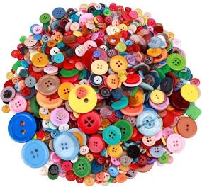 img 4 attached to 1500 pcs Round Resin Buttons in Assorted Sizes, Mixed Color for Crafts, Sewing, DIY, Button Painting, Handmade Ornament Buttons - 2 Holes and 4 Holes