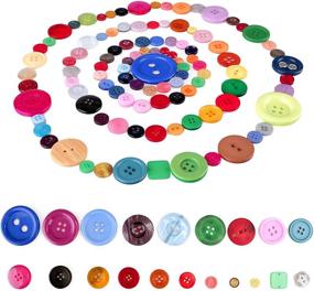 img 2 attached to 1500 pcs Round Resin Buttons in Assorted Sizes, Mixed Color for Crafts, Sewing, DIY, Button Painting, Handmade Ornament Buttons - 2 Holes and 4 Holes