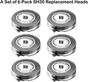 img 3 attached to 🔪 6 Pack SH30 Replacement Heads for Philips Norelco Series 3000, 2000, 1000 Shavers and S738 Click and Style, featuring ComfortCut Technology