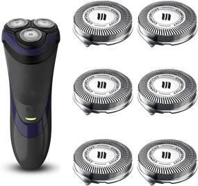 img 4 attached to 🔪 6 Pack SH30 Replacement Heads for Philips Norelco Series 3000, 2000, 1000 Shavers and S738 Click and Style, featuring ComfortCut Technology