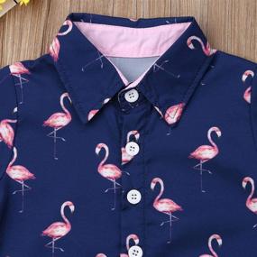 img 1 attached to Adorable Flamingo Print Toddler Baby Boy Outfit: Short Sleeve T-Shirts & Shorts Set for Cool Summer Style