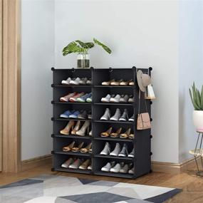 img 2 attached to 6 Tier Shoe Rack, Plastic Shoe Storage Organizer for Closet Hallway Bedroom Entryway - Holds up to 24 Pairs of Shoes
