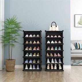 img 1 attached to 6 Tier Shoe Rack, Plastic Shoe Storage Organizer for Closet Hallway Bedroom Entryway - Holds up to 24 Pairs of Shoes