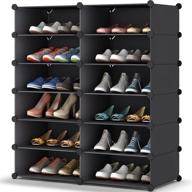 6 tier shoe rack, plastic shoe storage organizer for closet hallway bedroom entryway - holds up to 24 pairs of shoes logo