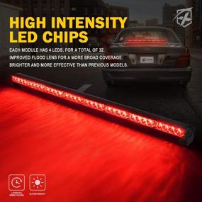 img 3 attached to Xprite 35.5 Inch 32 LED Strobe Traffic Advisor Emergency Warning Light Bar with 13 Flashing Patterns for Fire Trucks, Cars, and Emergency Vehicles - Red