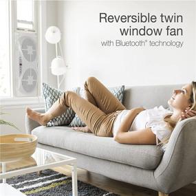 img 3 attached to 🌬️ Lasko W09560 Bluetooth-Enabled Twin 9-Inch Window Fan for Bedroom Indoor Home Use, White - Intake & Exhaust Motors with Thermostat and Timer