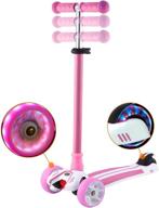 🛴 scooter for kids ages 3-12: adjustable height, light up wheels, extra-wide deck, lean to steer - perfect for boys & girls! logo