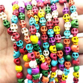 img 3 attached to 💀 64 Pcs JKJF Multicolor Turquoise Skull Head Loose Spacer Bead Charm: Ideal for DIY Jewelry Making and Crafting Accessories